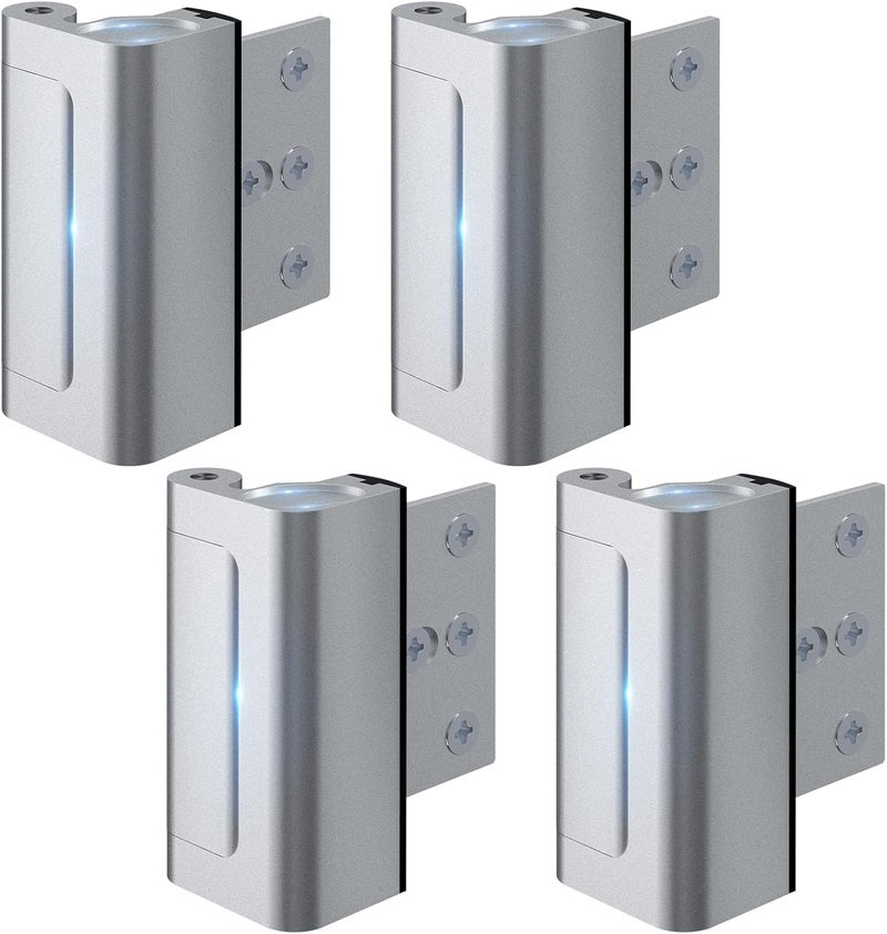 Rerishom 4 Pack Home Security Door Lock Withstand 800 lbs for Inward Swinging Door,Door Reinforcement Lock with 8 Screws to Prevent Unauthorized Entry,Extra Security Door Locks for Home Security and Privacy - Image 1